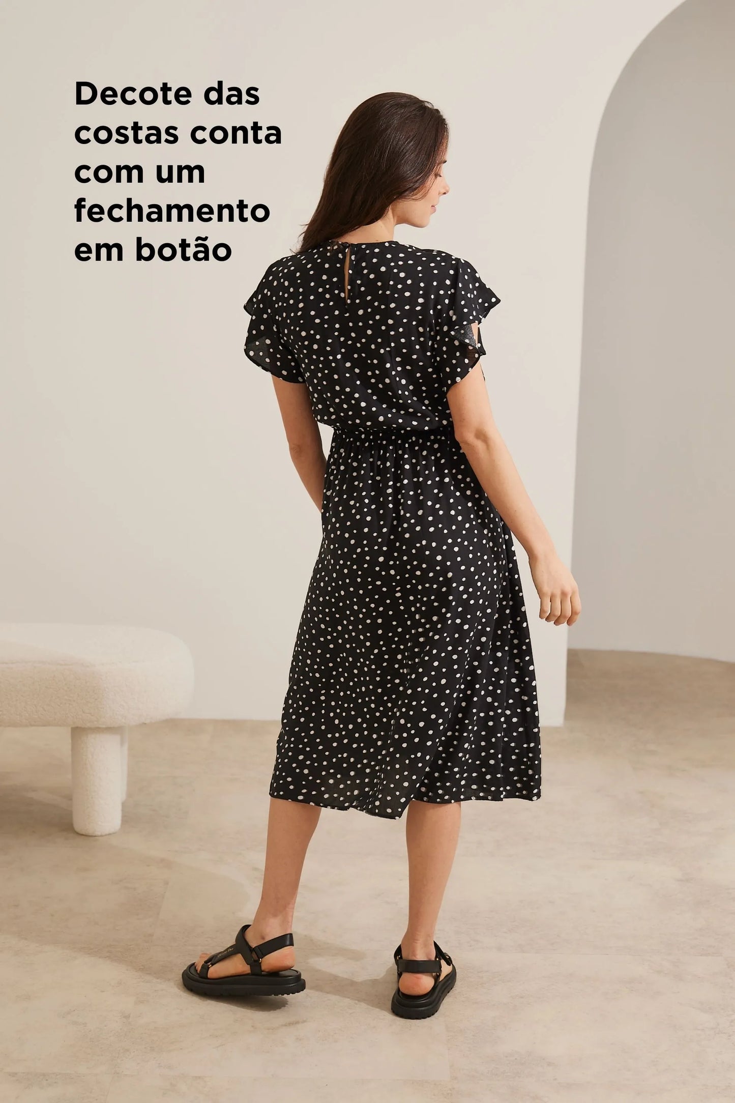 VESTIDO COM BABADOS MIDI GESTANTE E AMAMENTAÇÃO