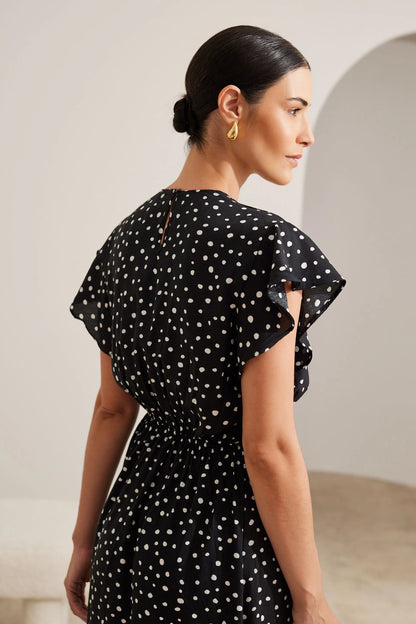 VESTIDO COM BABADOS MIDI GESTANTE E AMAMENTAÇÃO