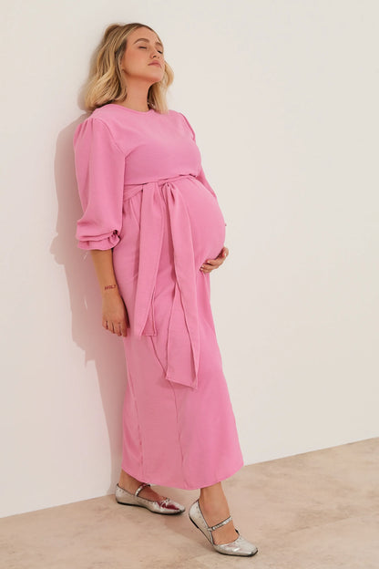 VESTIDO GESTANTE E AMAMENTAÇÃO LONGO 2 EM 1