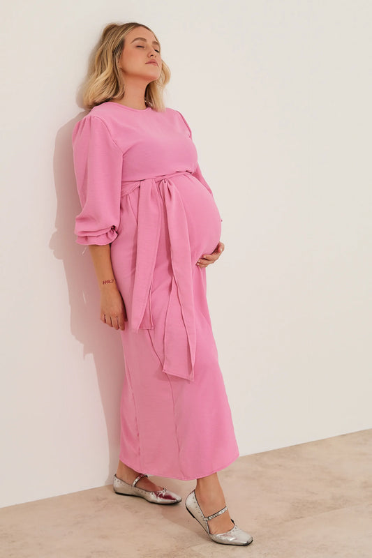 VESTIDO GESTANTE E AMAMENTAÇÃO LONGO 2 EM 1