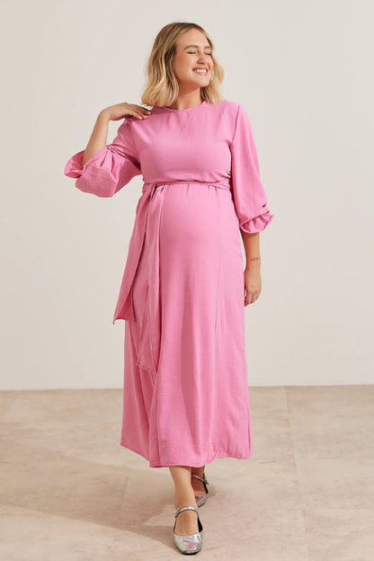 VESTIDO GESTANTE E AMAMENTAÇÃO LONGO 2 EM 1