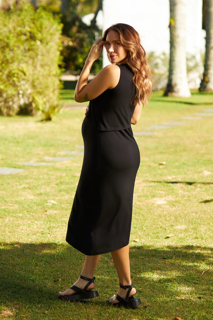 VESTIDO ASSIMÉTRICO AMAMENTAÇÃO E GESTANTE